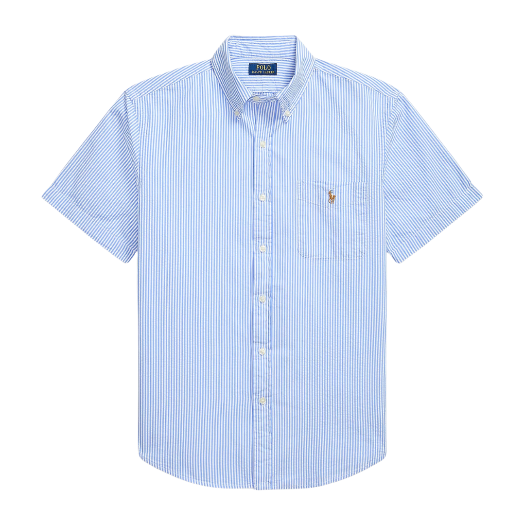 Ralph Lauren Seersucker Striped Shirt in Light Blue