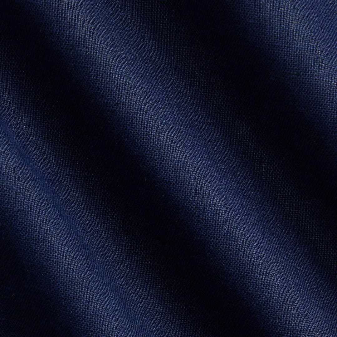 Chemise Ralph Lauren en lin à manches courtes, coloris marine