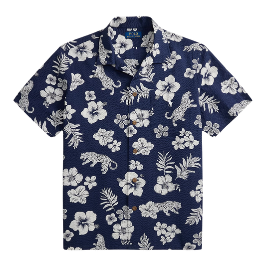 Ralph Lauren Flower Short Sleeve Shirt in Tropical Navy