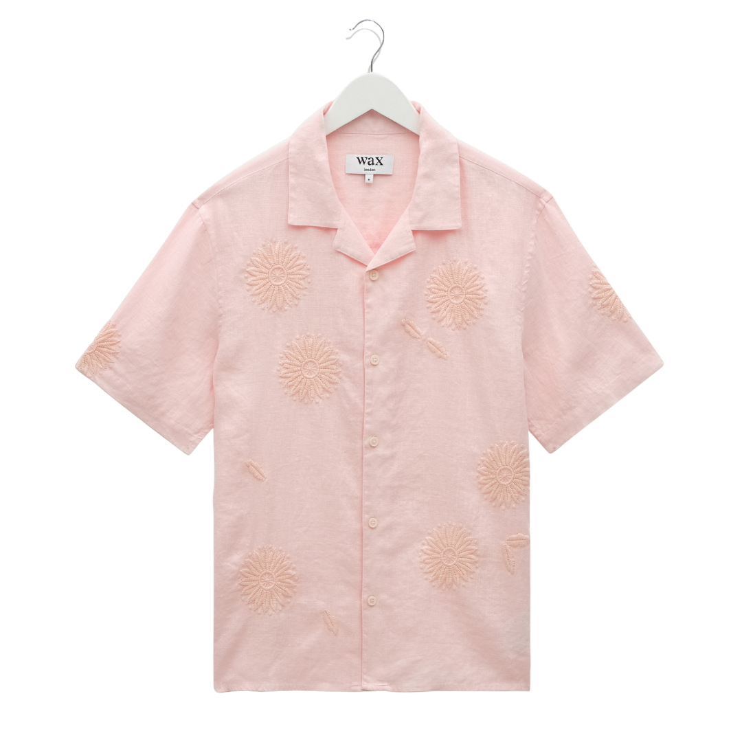 Chemise Didcot en molleton fleuri rose Wax London