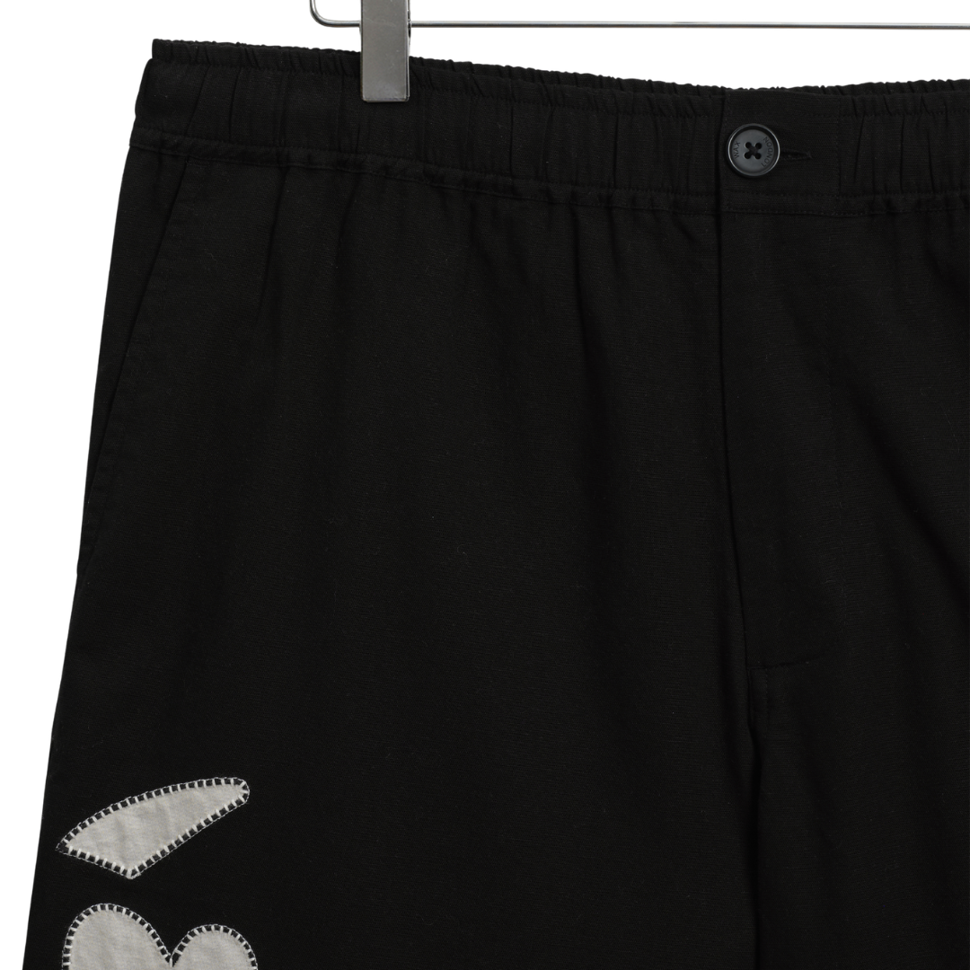 Wax London Abstract Applique Kurt Short in Black