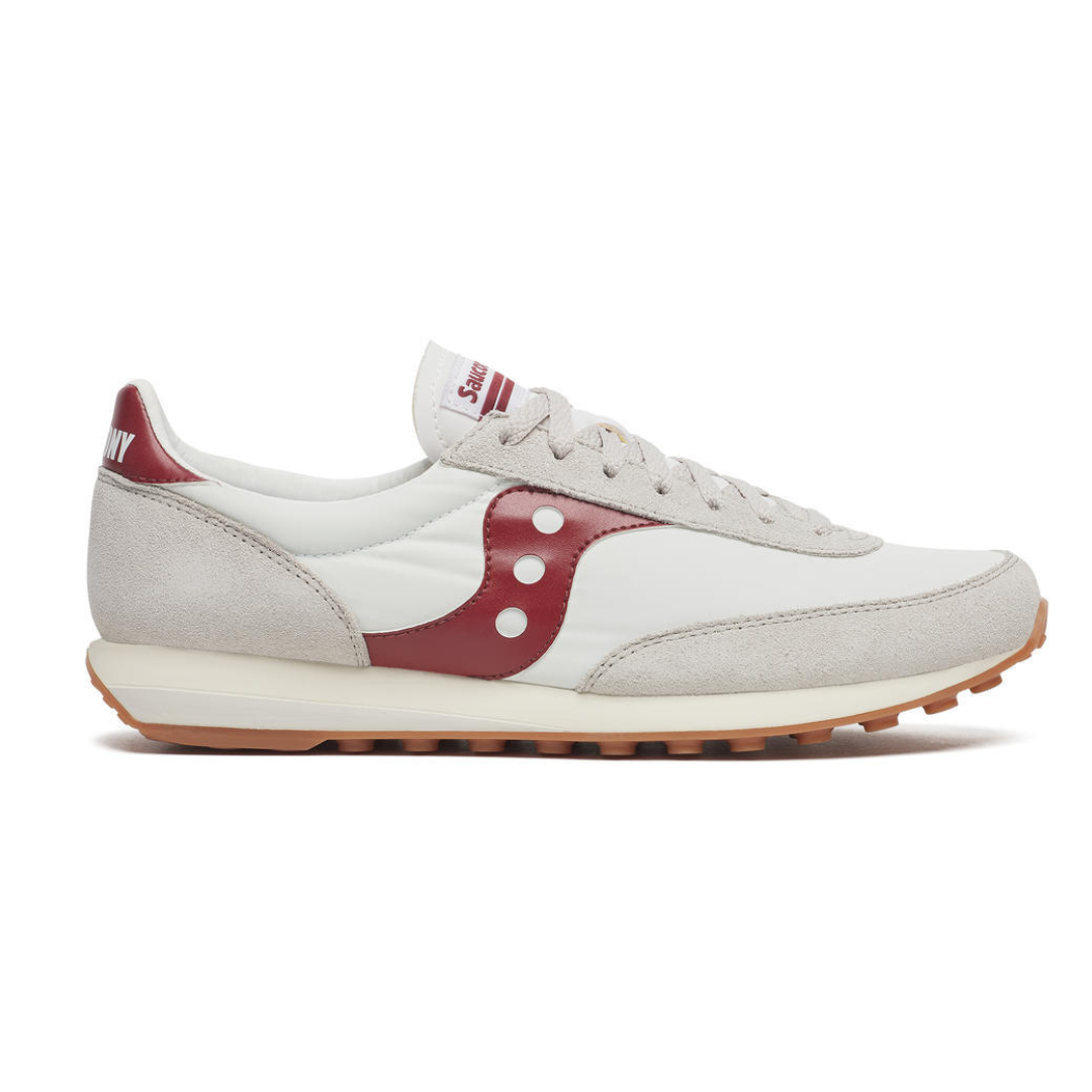 Saucony Trainer 80 in White & Maroon