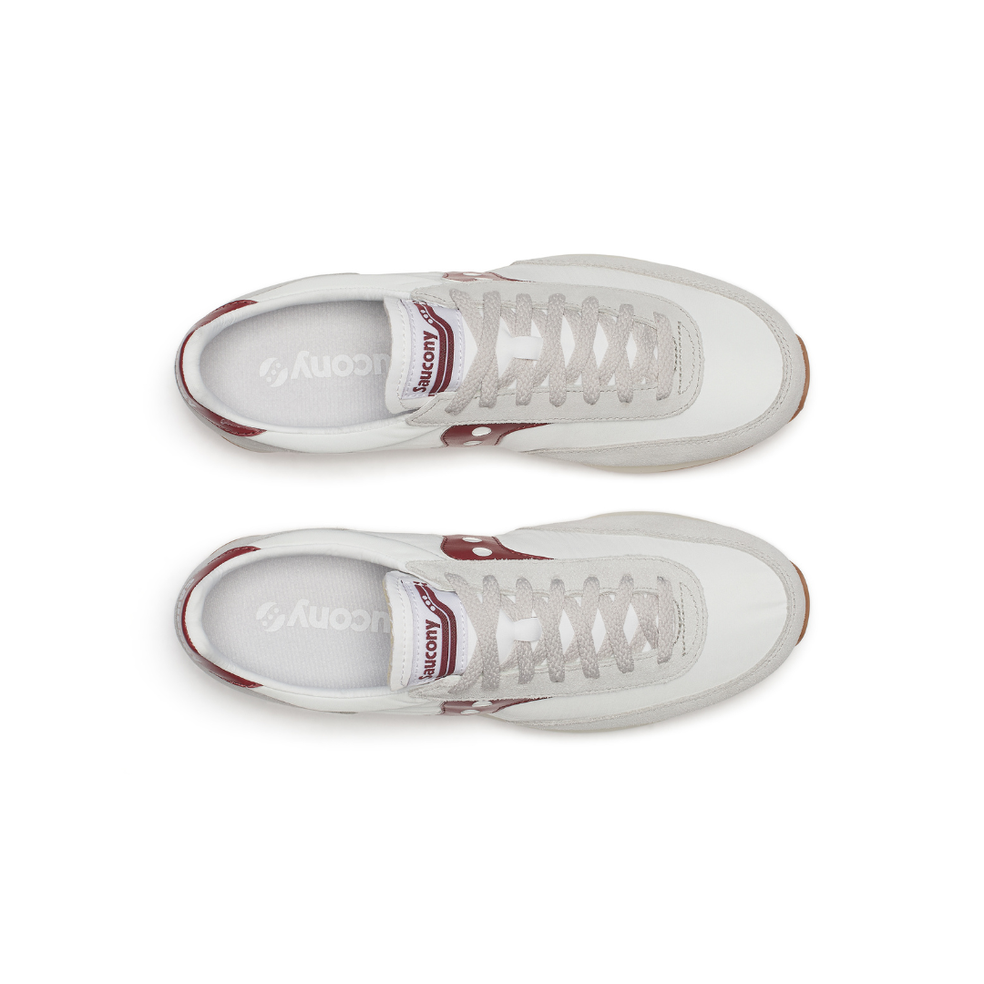 Saucony Trainer 80 in White & Maroon