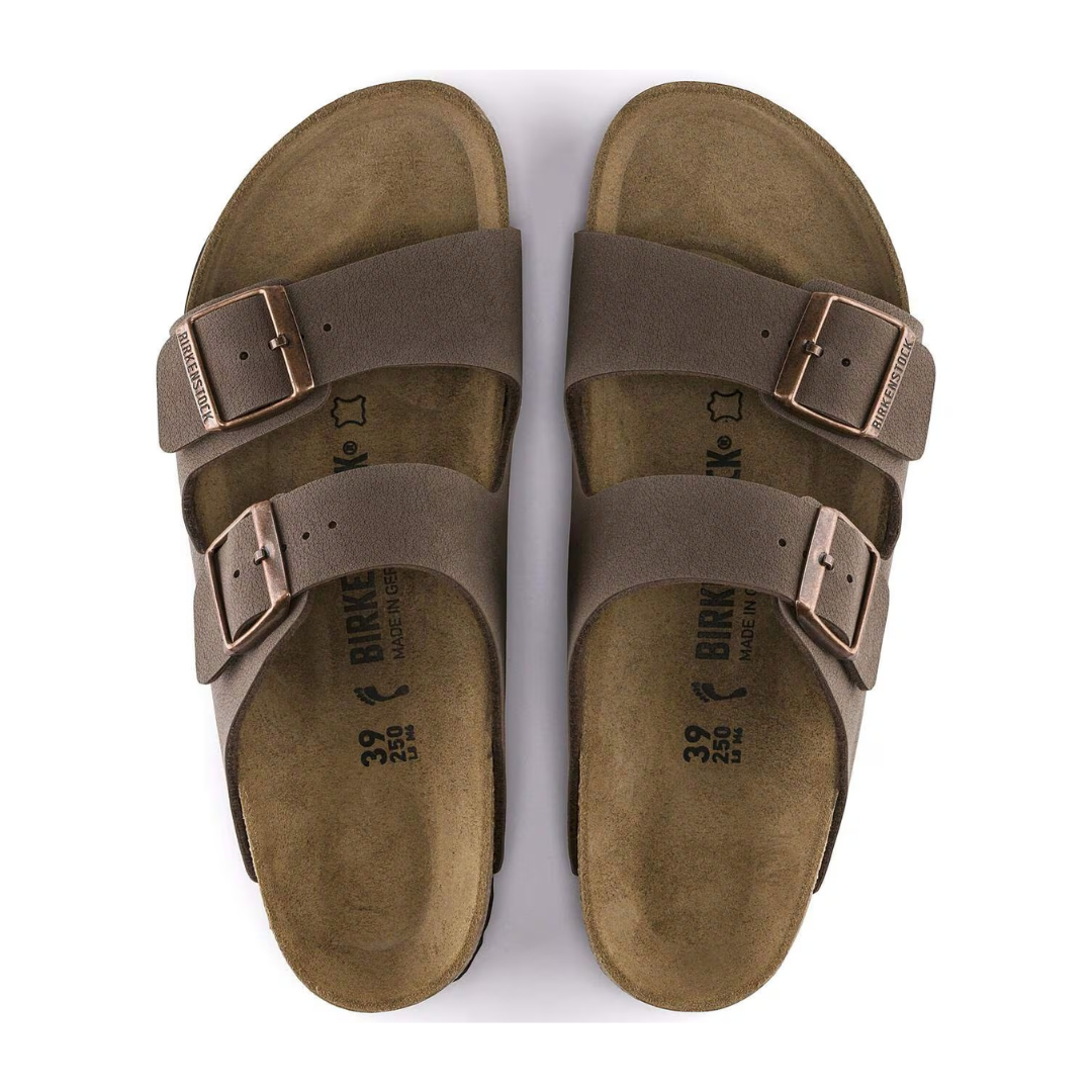 Birkenstock Arizona Birko-Flor Nubuck Sandal in Mocca
