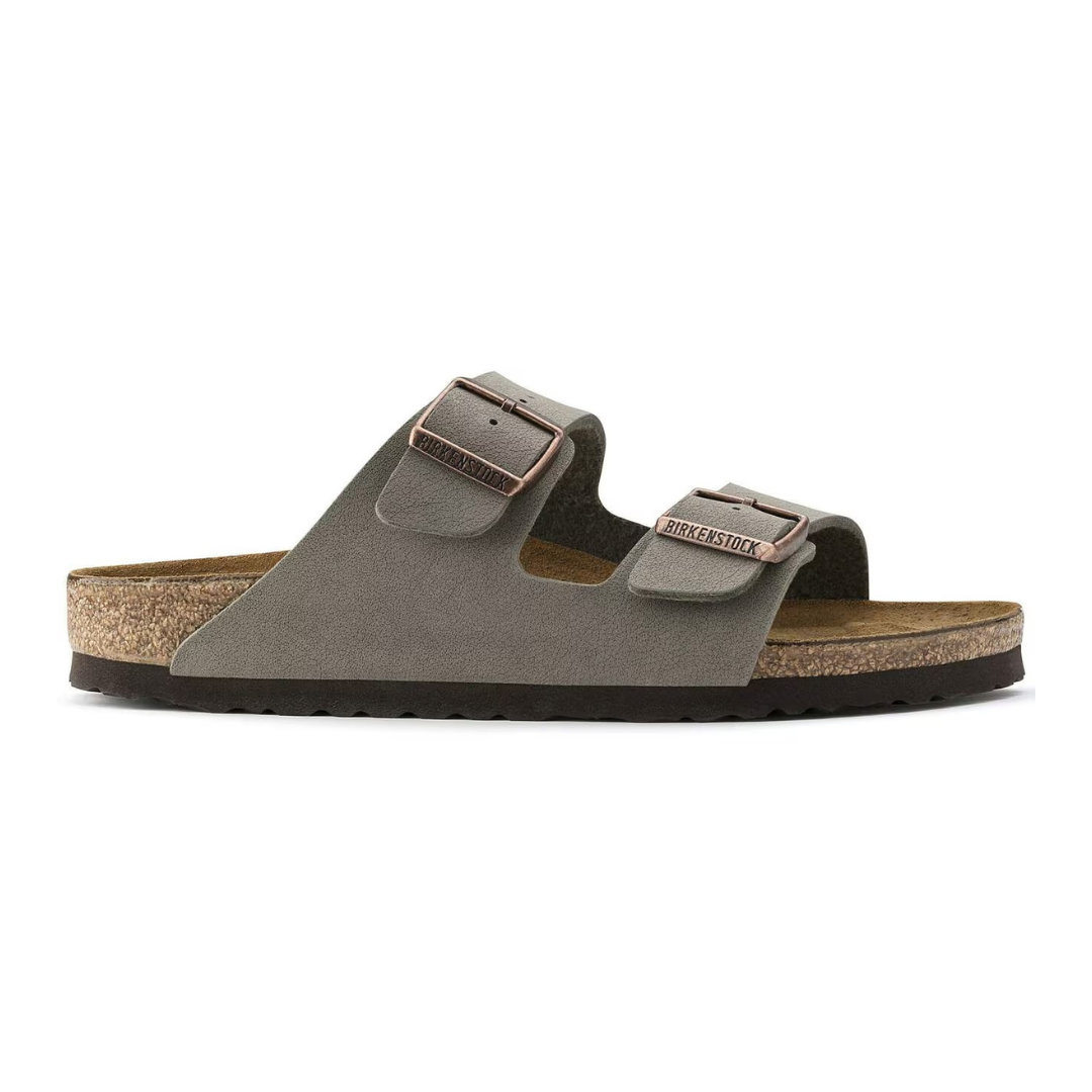 Sandale Birkenstock Arizona Birko-Flor Nubuck de couleur Stone