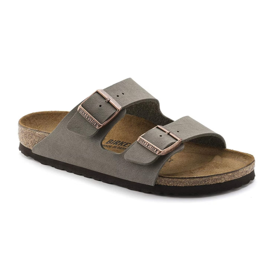 Birkenstock Arizona Birko-Flor Nubuck Sandal in Stone