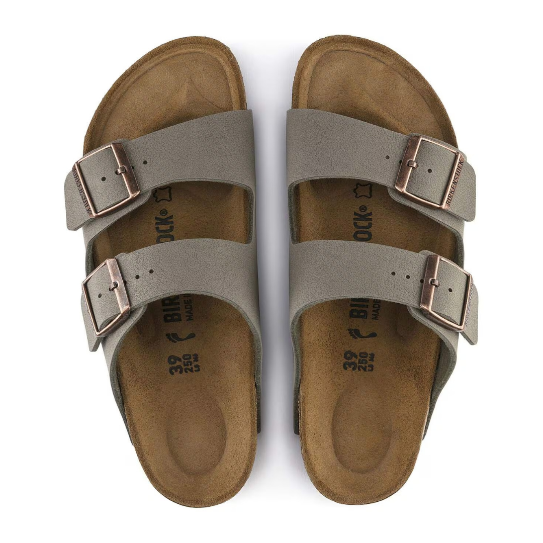 Sandale Birkenstock Arizona Birko-Flor Nubuck de couleur Stone