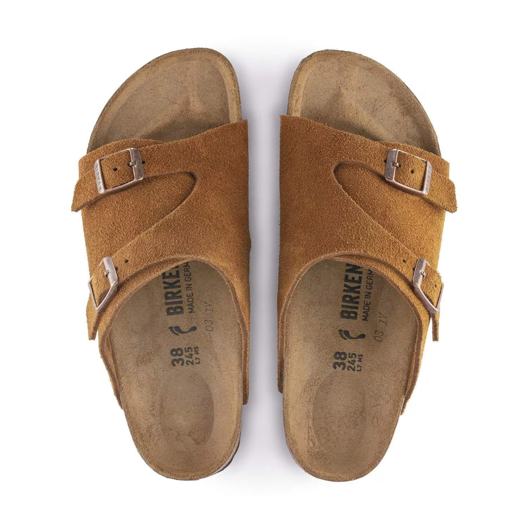 Birkenstock Zurich Suede Leather Sandal in Mink