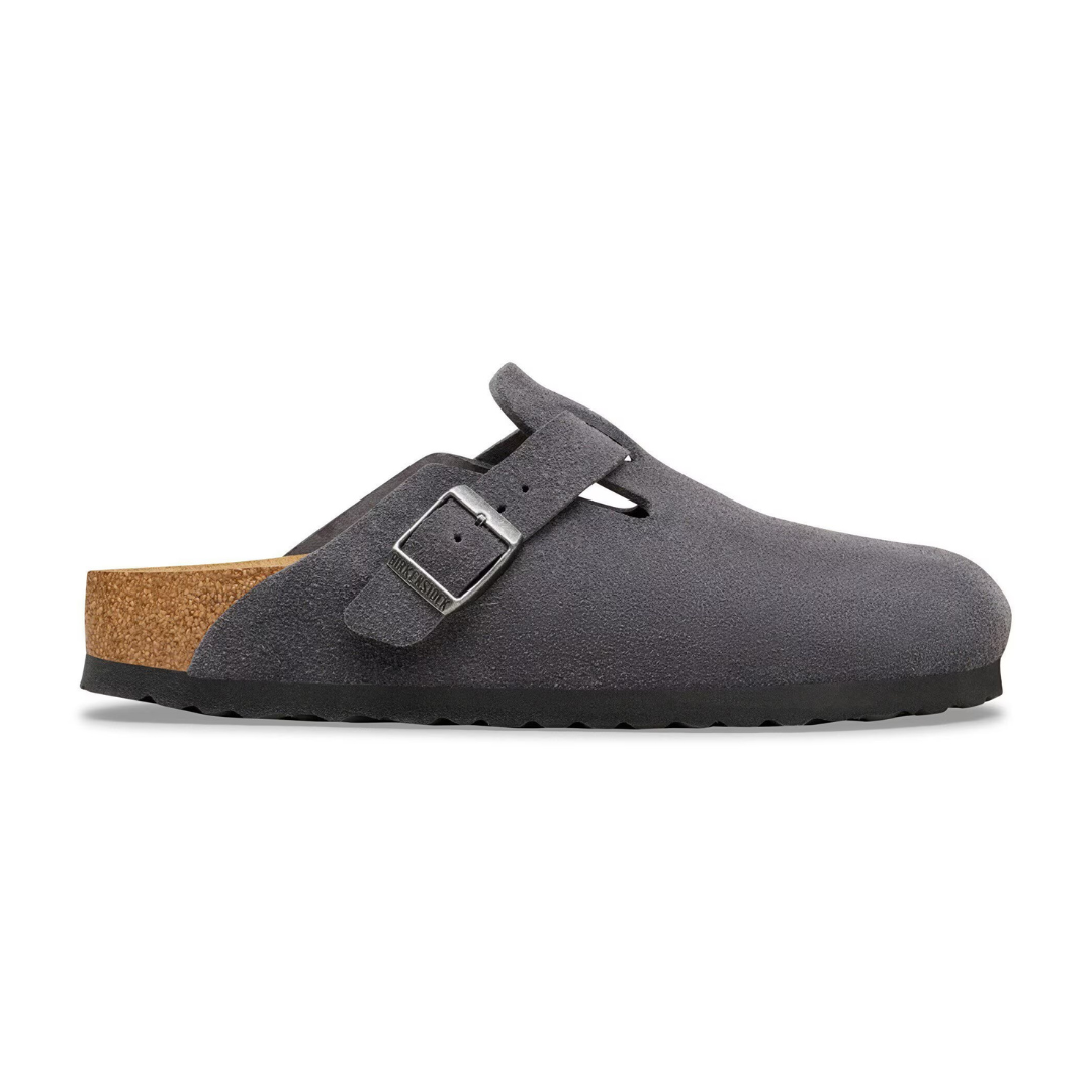 Birkenstock Boston Suede Shoe in Charcoal