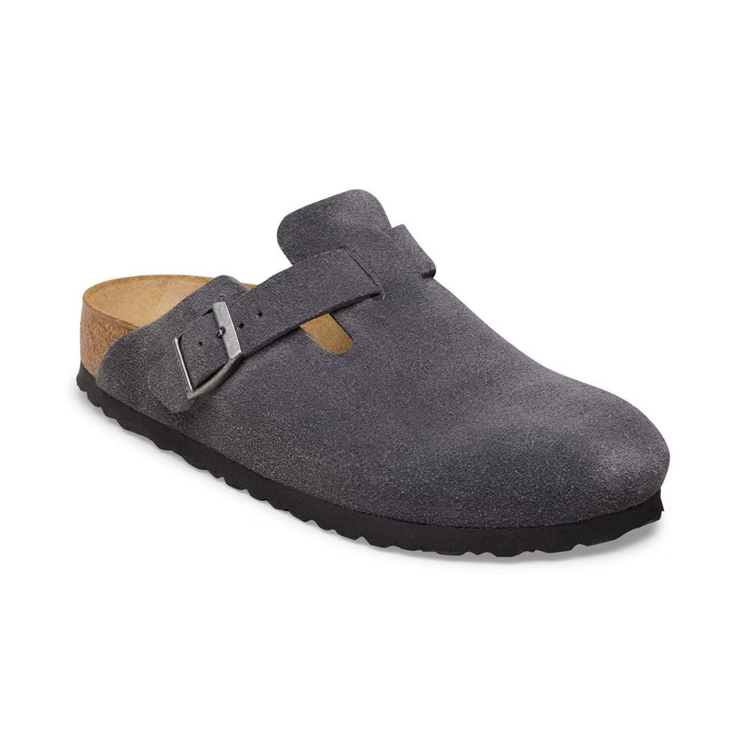 Birkenstock Boston Suede Shoe in Charcoal