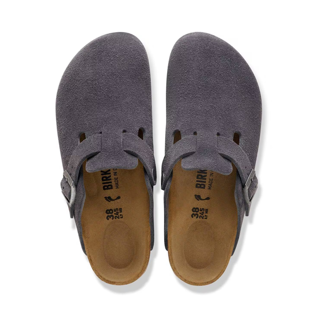 Birkenstock Boston Suede Shoe in Charcoal