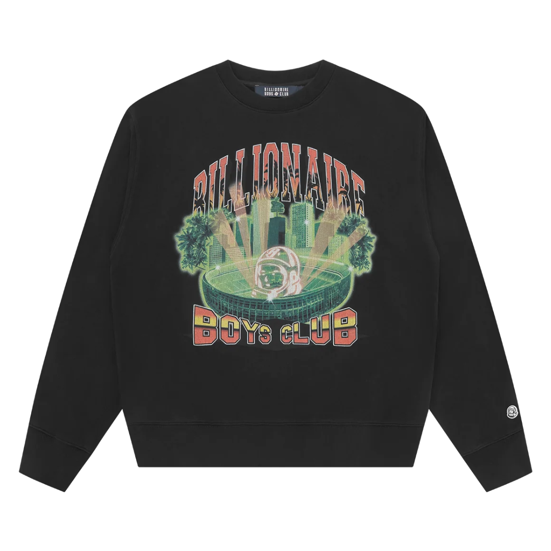 Billionaire Boys Club Stadium Oversized Crewneck Sweatshirt in Black