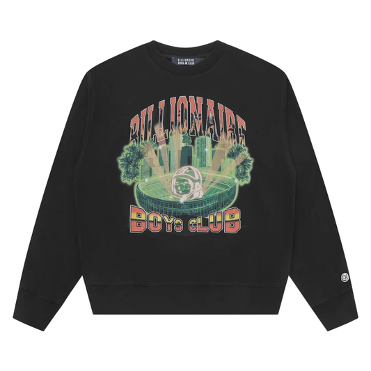 Billionaire Boys Club Stadium Oversized Crewneck Sweatshirt in Black