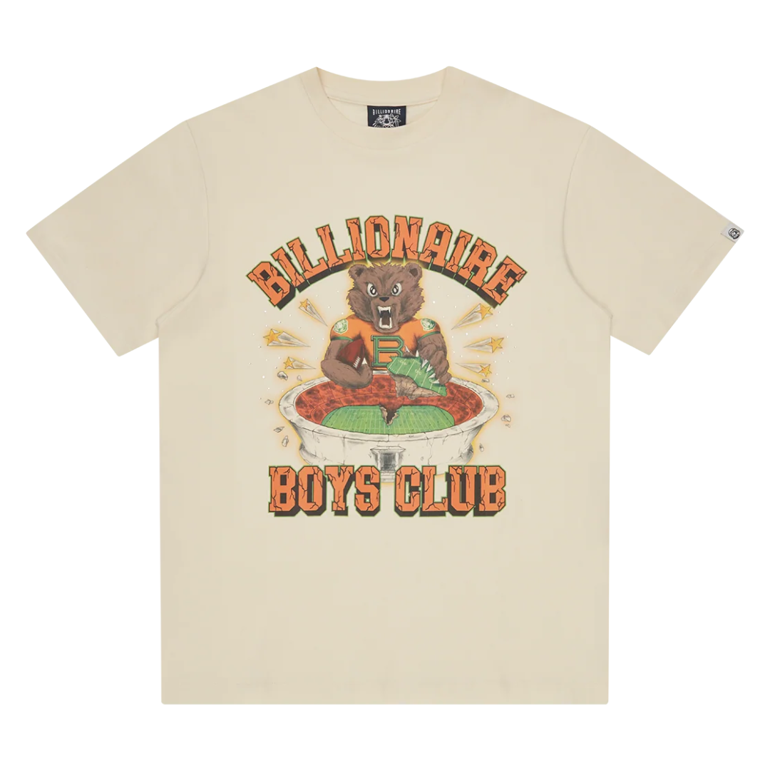 Billionaire Boys Club Rhinestone Mascot T-Shirt in Washed Ecru