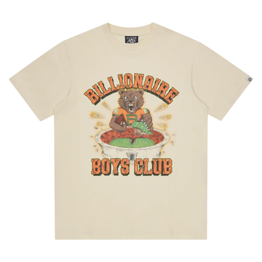 Billionaire Boys Club Rhinestone Mascot T-Shirt in Washed Ecru