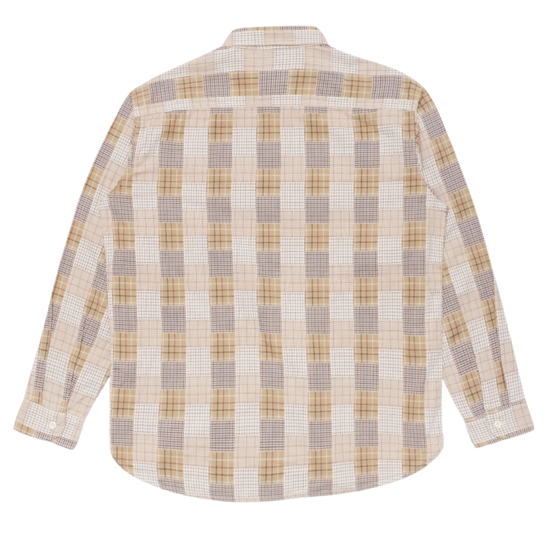 Chemise de travail Edwin à manches longues beige/marron