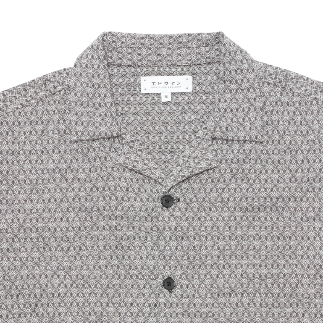Edwin Saga Short Sleeve Shirt in Black & White