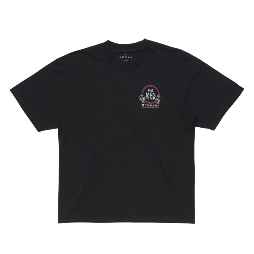 T-shirt Edwin Ramen rose en noir
