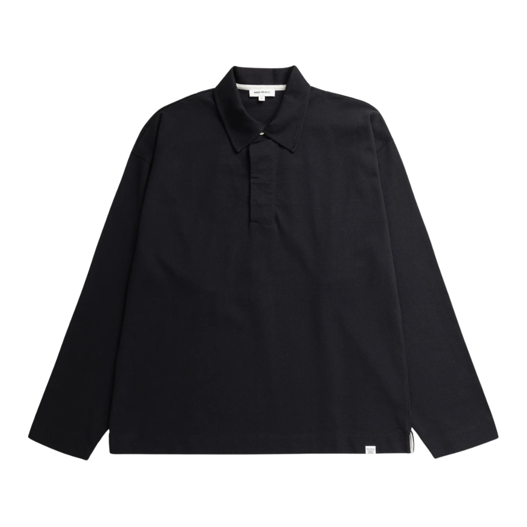 Norse Projects Isefjord LS Polo in Black