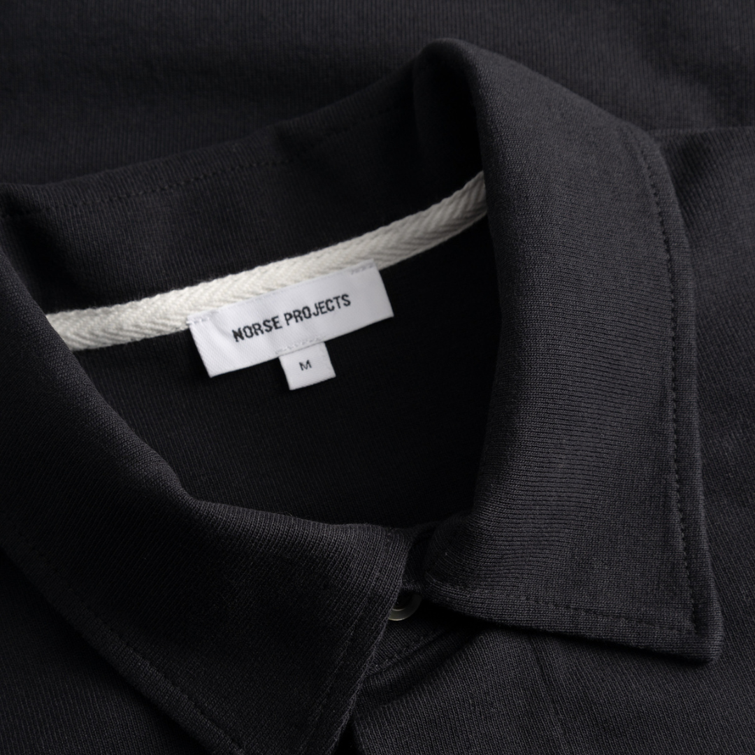 Norse Projects Isefjord LS Polo in Black
