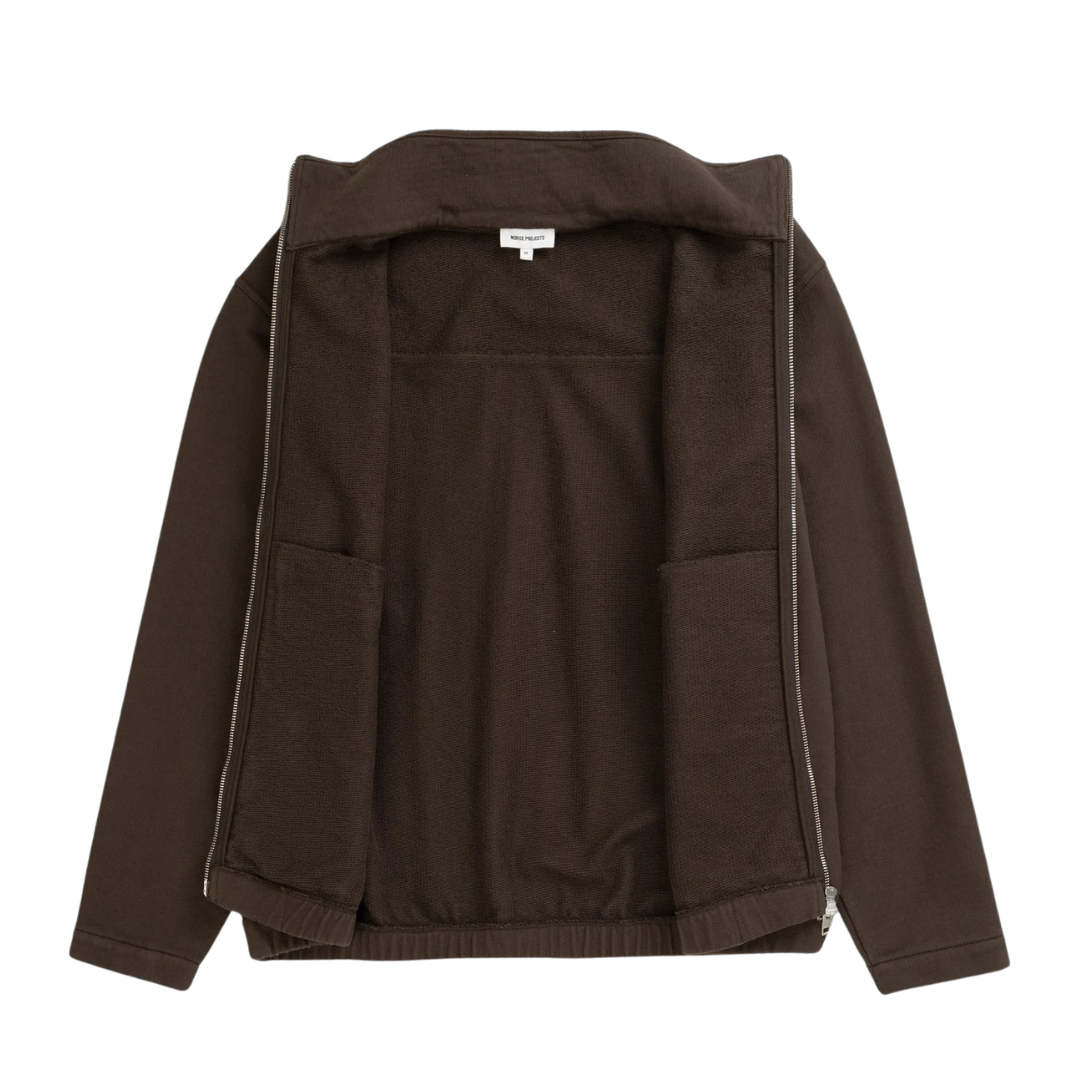 Norse Projects Hornidal Track Jacket in Delicioso Brown