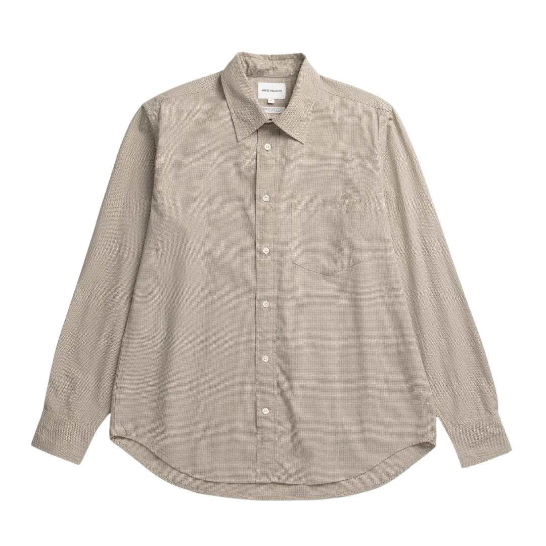 Chemise Micro Carreaux Kongshoved Norse Projects coloris avoine
