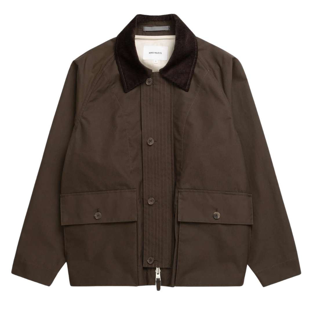 Norse Projects Holmen Wax Jacket in Delicioso Brown