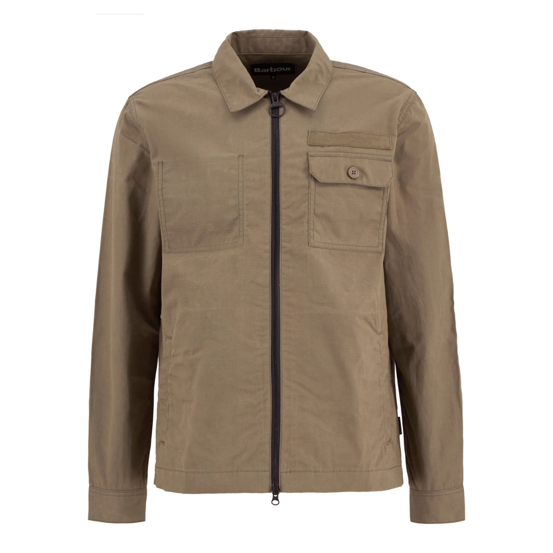 Barbour Crail Wax Overshirt in Concrete