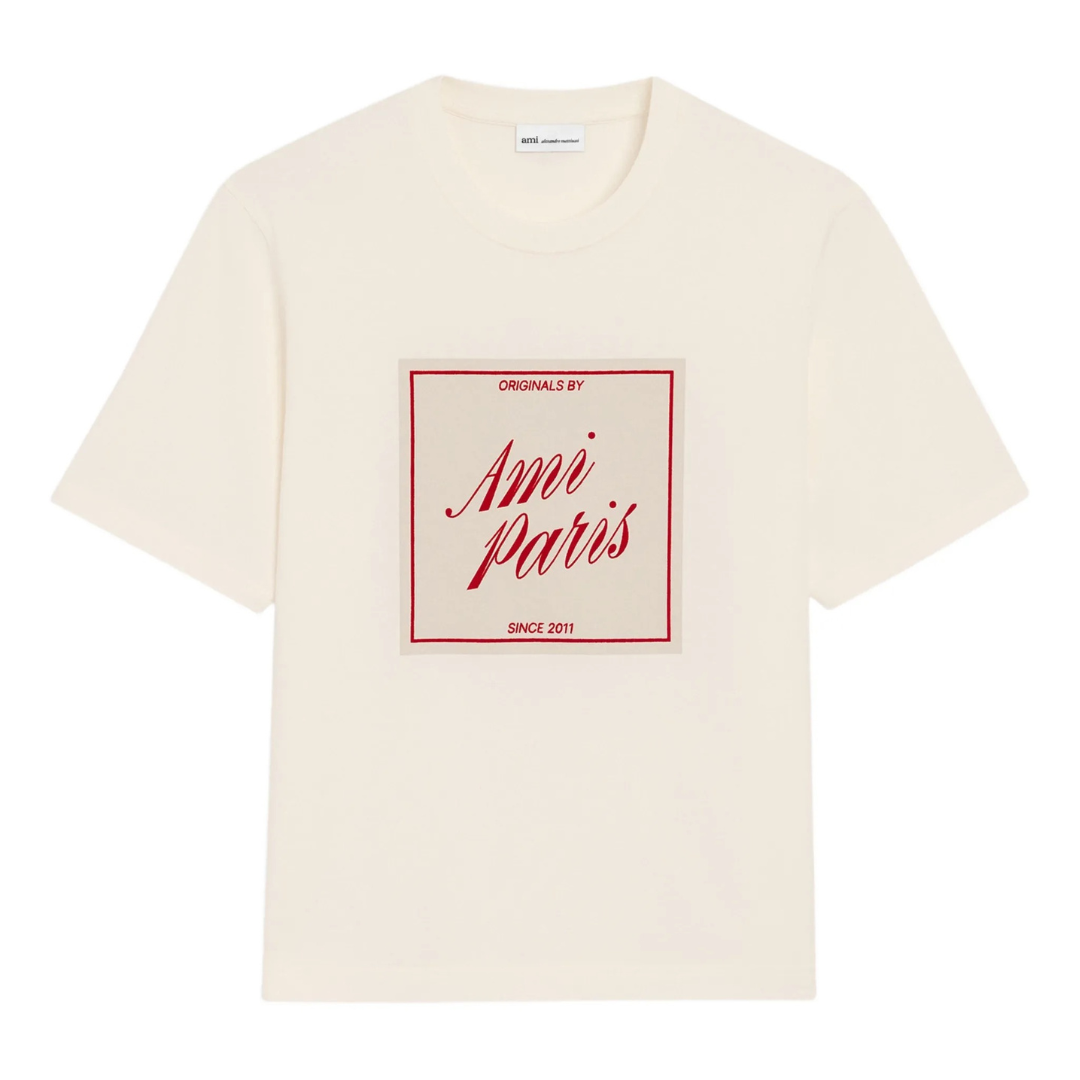 T-shirt AMI Paris imprimé signature crème