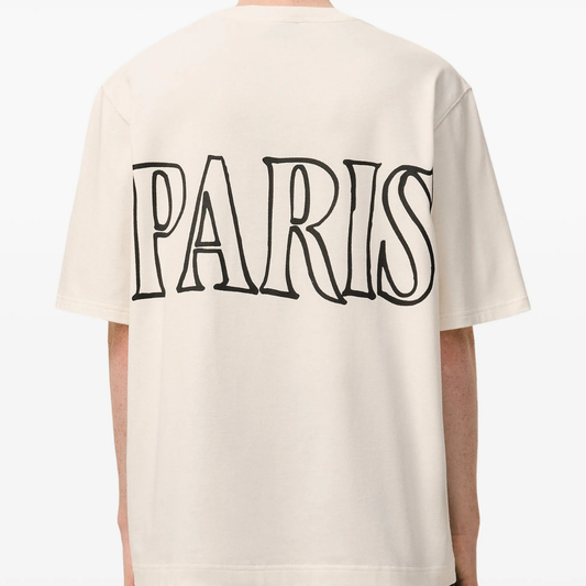 AMI Paris AMI Logo T-Shirt in Cream