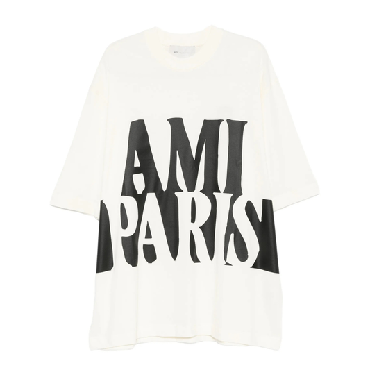 AMI Paris AMI Paris Logo T-Shirt in Cream