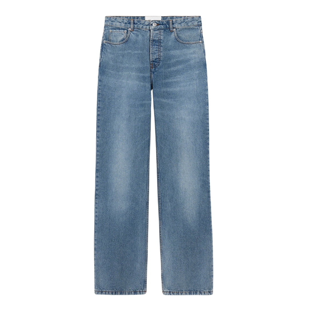 AMI Paris Large Fit Jeans in Used Blue