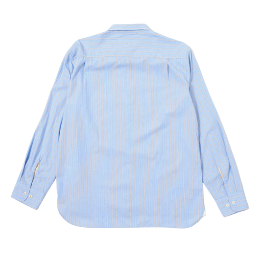 Universal Works Square Pocket Shirt in Blue Stripe