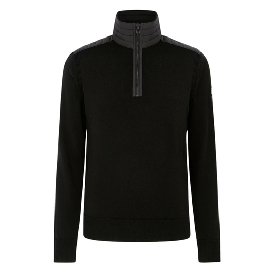 Belstaff Kilmington Quarter Zip Jumper in Black