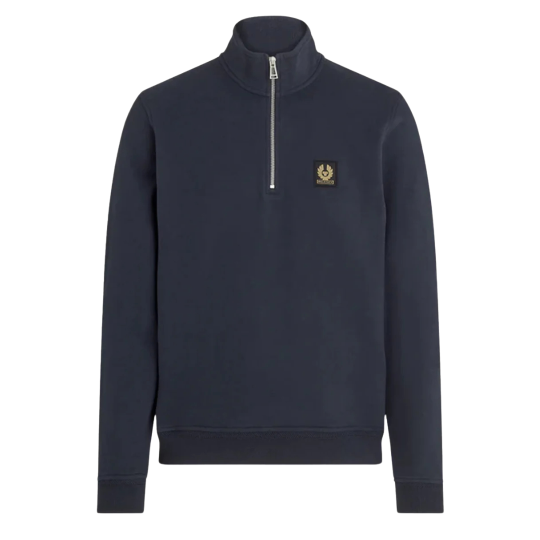 Belstaff Quarter Zip Sweatshirt in Dark Ink