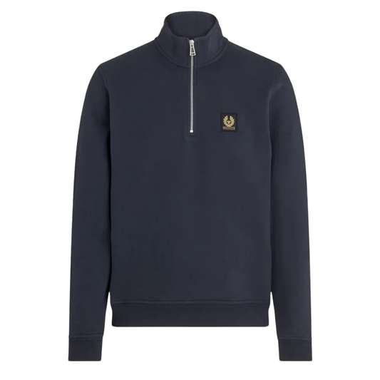 Belstaff Quarter Zip Sweatshirt in Dark Ink