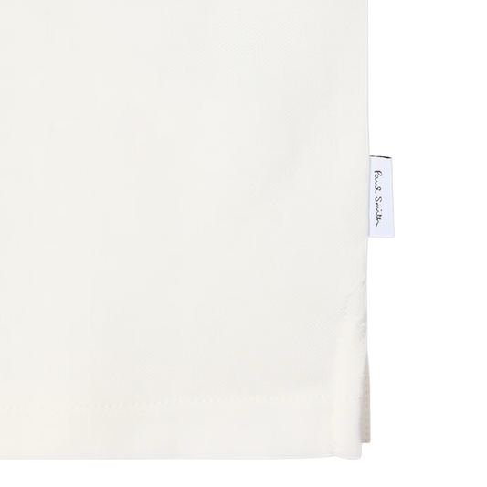 Paul Smith Zip Up Polo Top in Off White