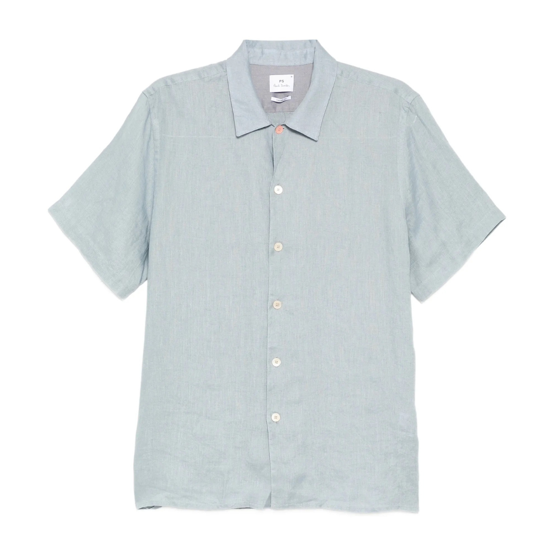 Chemise en lin coupe décontractée Paul Smith bleue