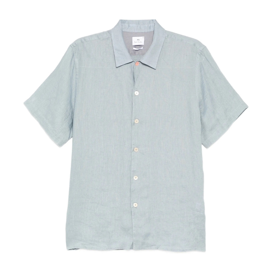 Paul Smith Casual Fit Linen Shirt in Blue