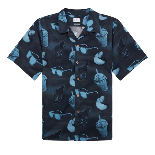 Paul Smith Casual Fit Short Sleeve Shirt in Navy