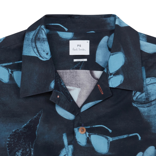 Paul Smith Casual Fit Short Sleeve Shirt in Navy