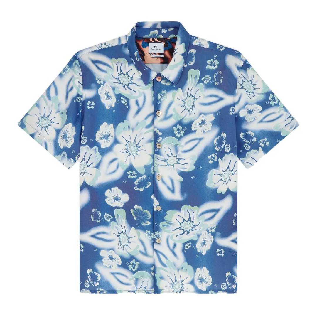 Chemise à manches courtes coupe décontractée Paul Smith bleue