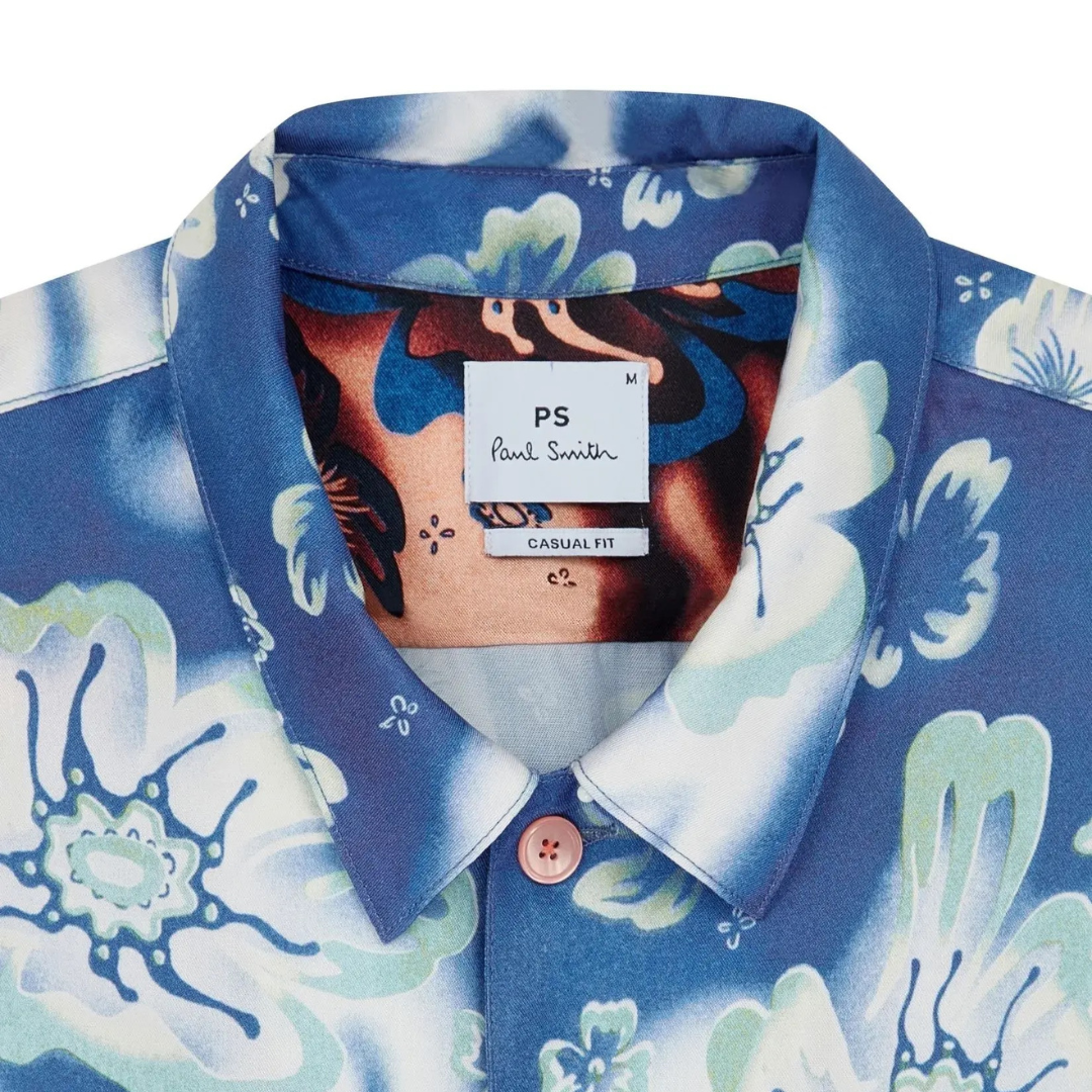 Chemise à manches courtes coupe décontractée Paul Smith bleue