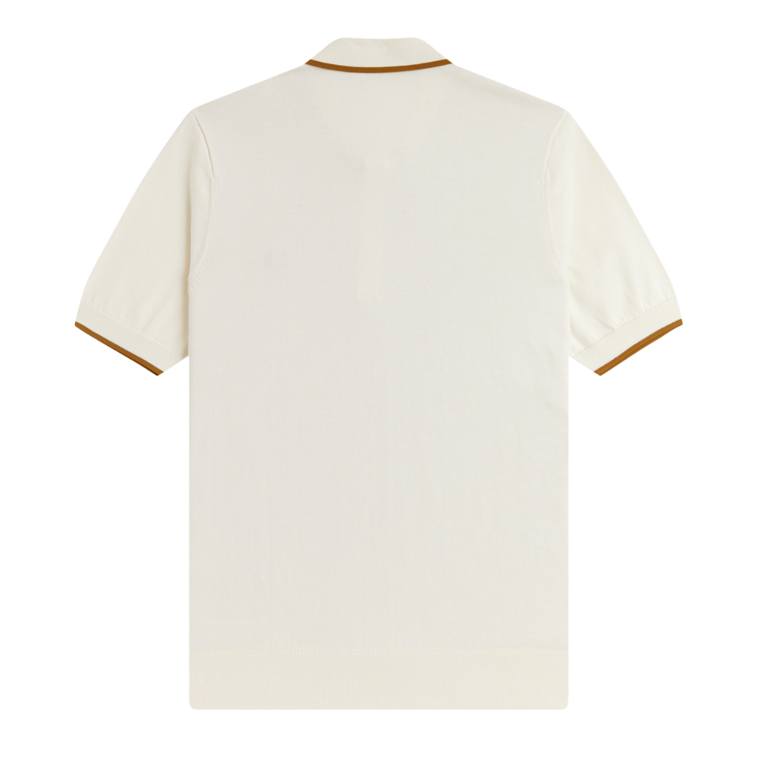 Polo Fred Perry Tonic gaufré en maille couleur écru