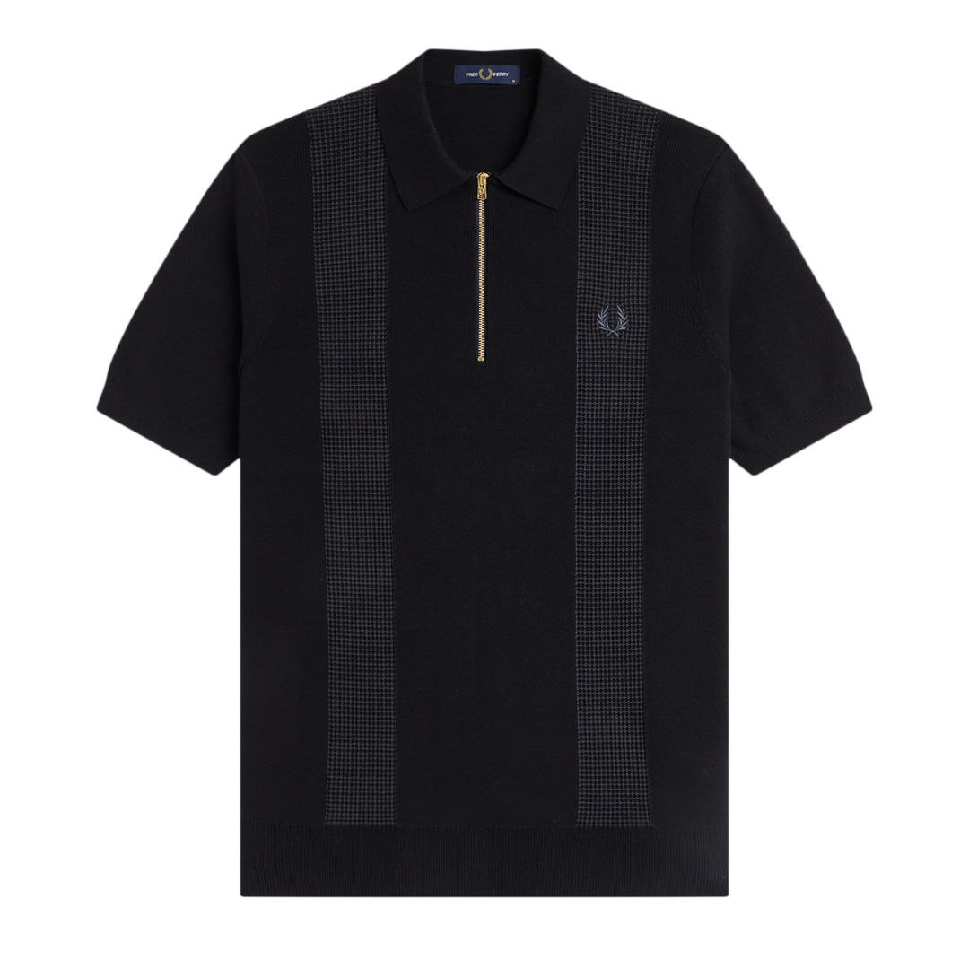 Polo en maille Fred Perry à détails contrastés noir
