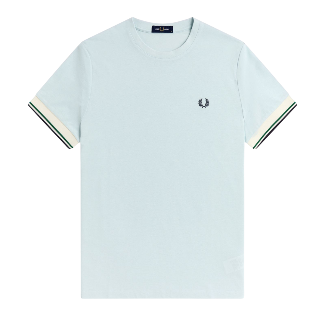 Fred Perry Twin Tipped Cuff T-Shirt in Light Ice
