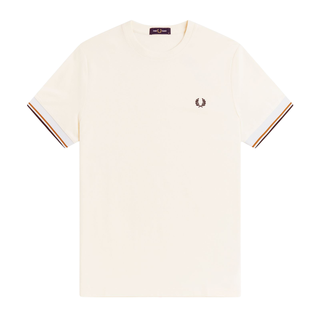 Fred Perry Twin Tipped Cuff T-Shirt in Ecru