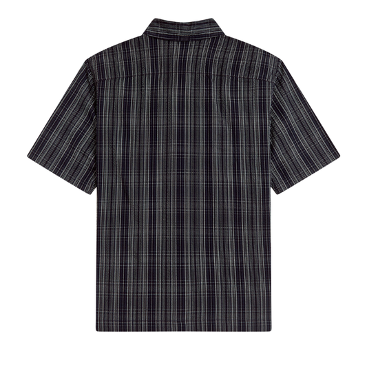 Fred Perry Seersucker Short Sleeve Shirt in Navy