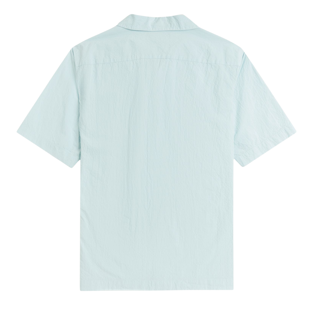 Chemise Fred Perry Col Revers Seersucker Glace Clair