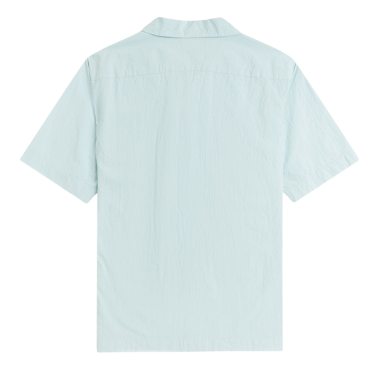 Fred Perry Seersucker Revere Collar Shirt in Light Ice
